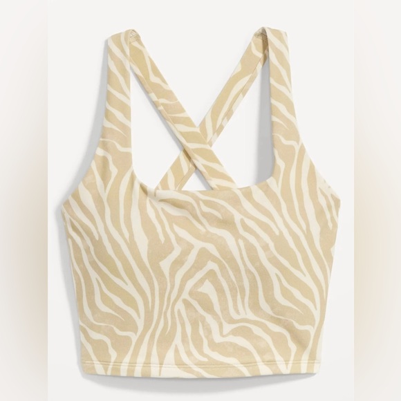 Old Navy Tops - SOLD Old Navy Powerchill Cross-back Zebra Print Longline Sports Bra Small